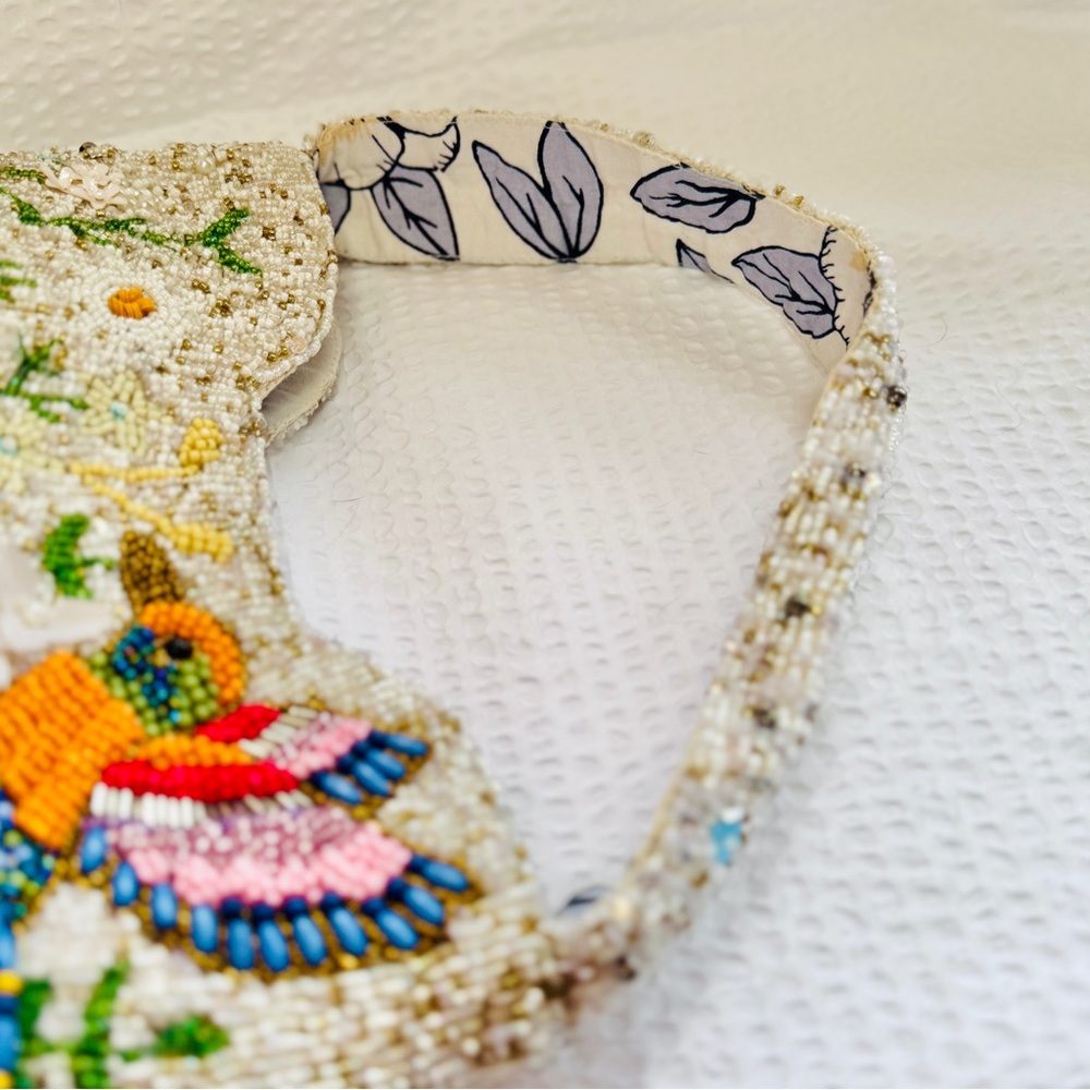 Beaded Hummingbird Statement Bag – Floral Artisan Shoulder Purse NWT - Picture 10 of 11
